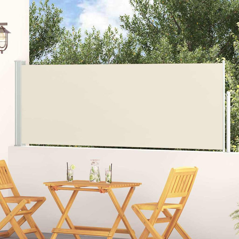 Copertină laterală retractabilă de terasă, crem, 100 x 314 cm