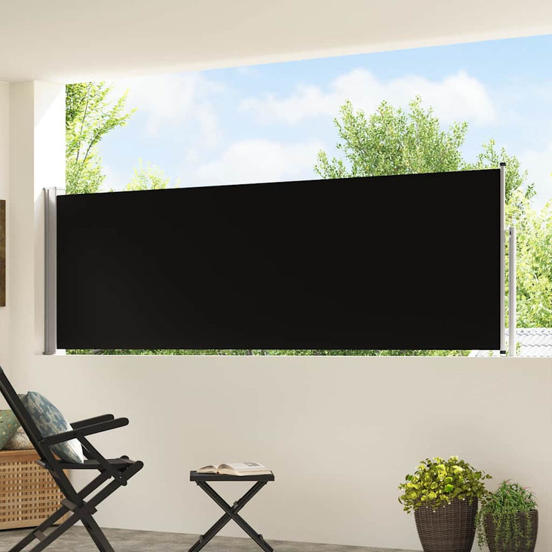 Copertină laterală retractabilă de terasă, negru, 100x514 cm