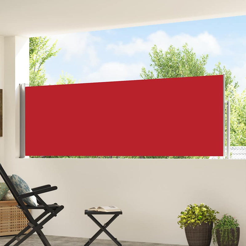 Copertină laterală retractabilă de terasă, roșu, 100x514 cm