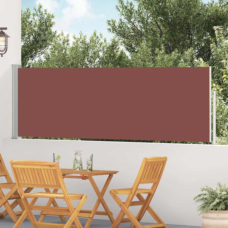 Copertină laterală retractabilă de terasă, maro, 100 x 514 cm
