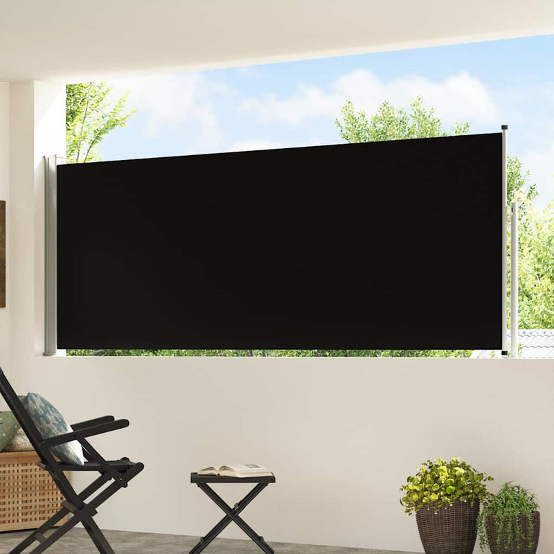 Copertină laterală retractabilă de terasă, negru, 117x514 cm