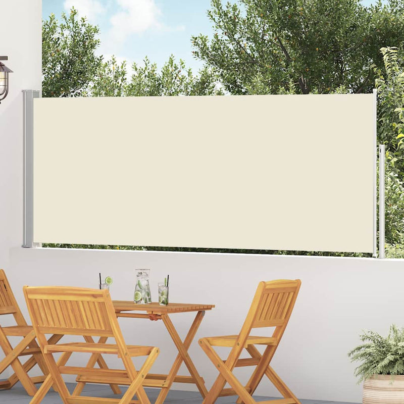 Copertină laterală retractabilă de terasă, crem, 117x514 cm