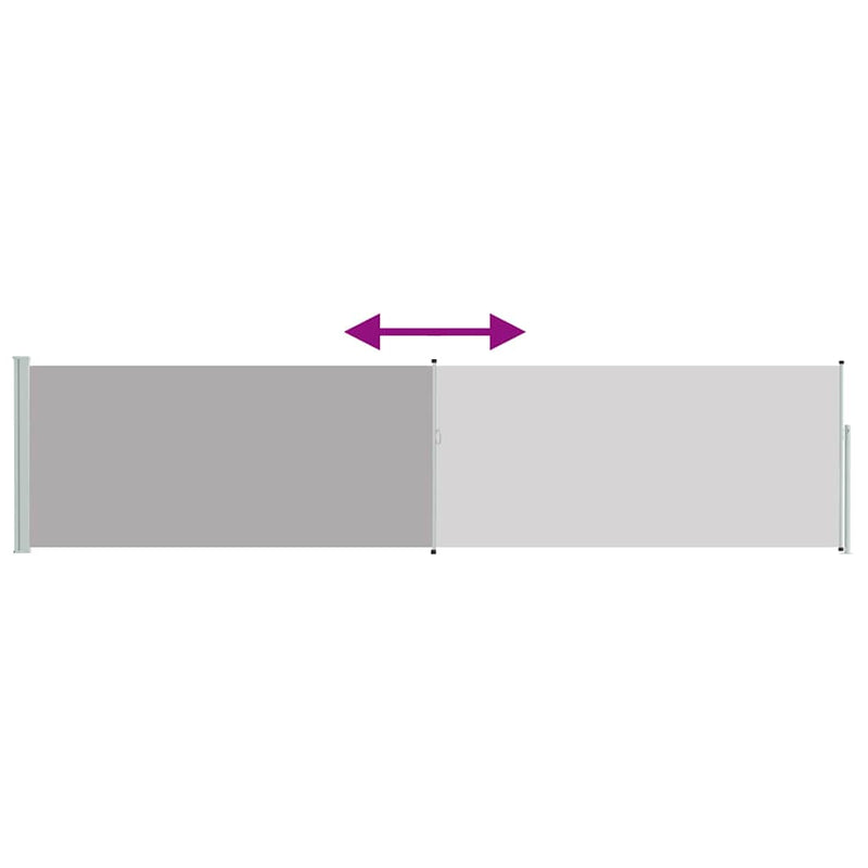 Copertină laterală retractabilă de terasă, gri, 117x514 cm