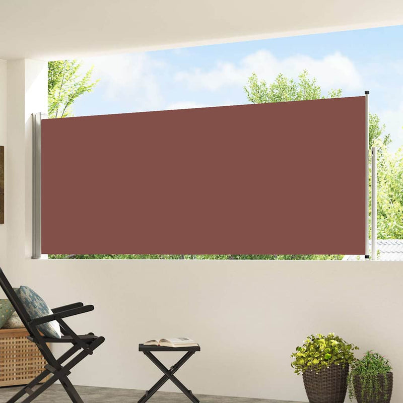 Copertină laterală retractabilă de terasă, maro, 117x514 cm