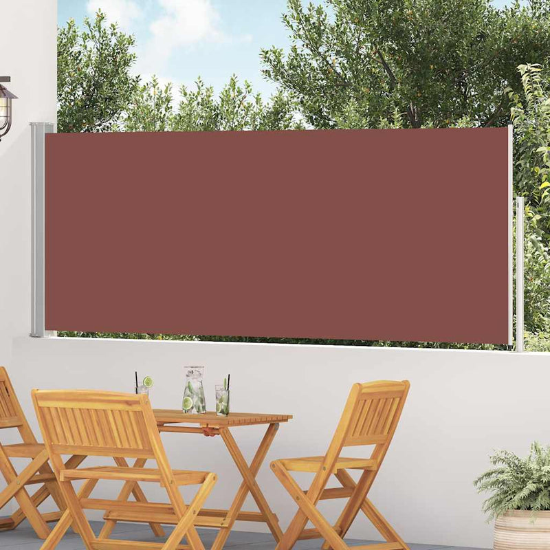 Copertină laterală retractabilă de terasă, maro, 117x514 cm