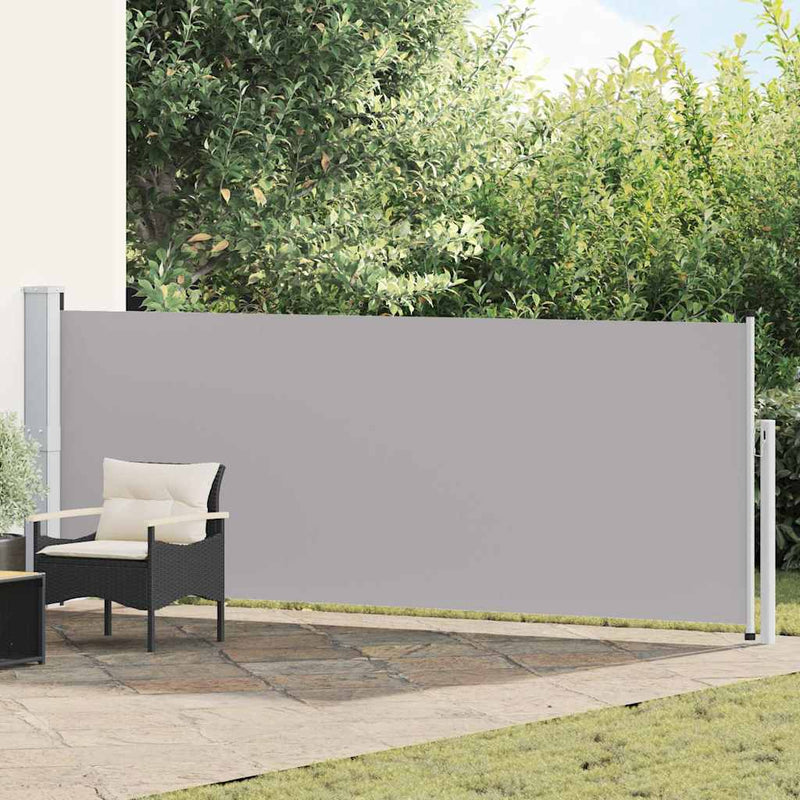 Copertină laterală retractabilă de terasă, gri, 140 x 514 cm
