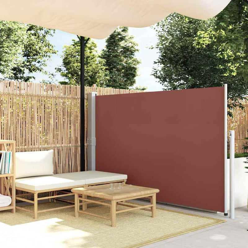Copertină laterală retractabilă de terasă, maro, 140 x 500 cm