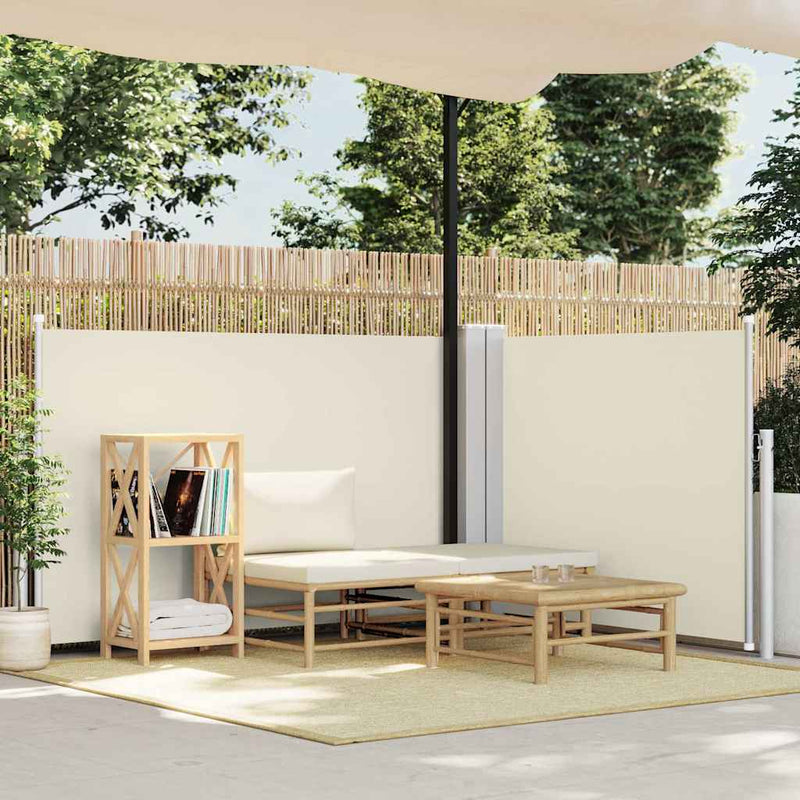 Copertină laterală retractabilă, crem, 120 x 600 cm