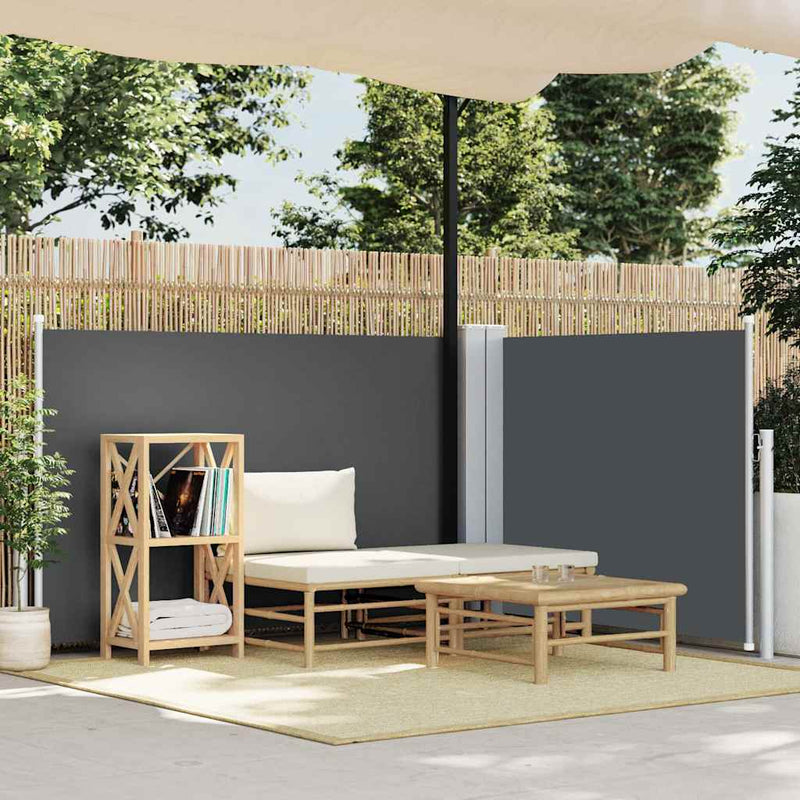 Copertină laterală retractabilă, antracit, 120 x 600 cm