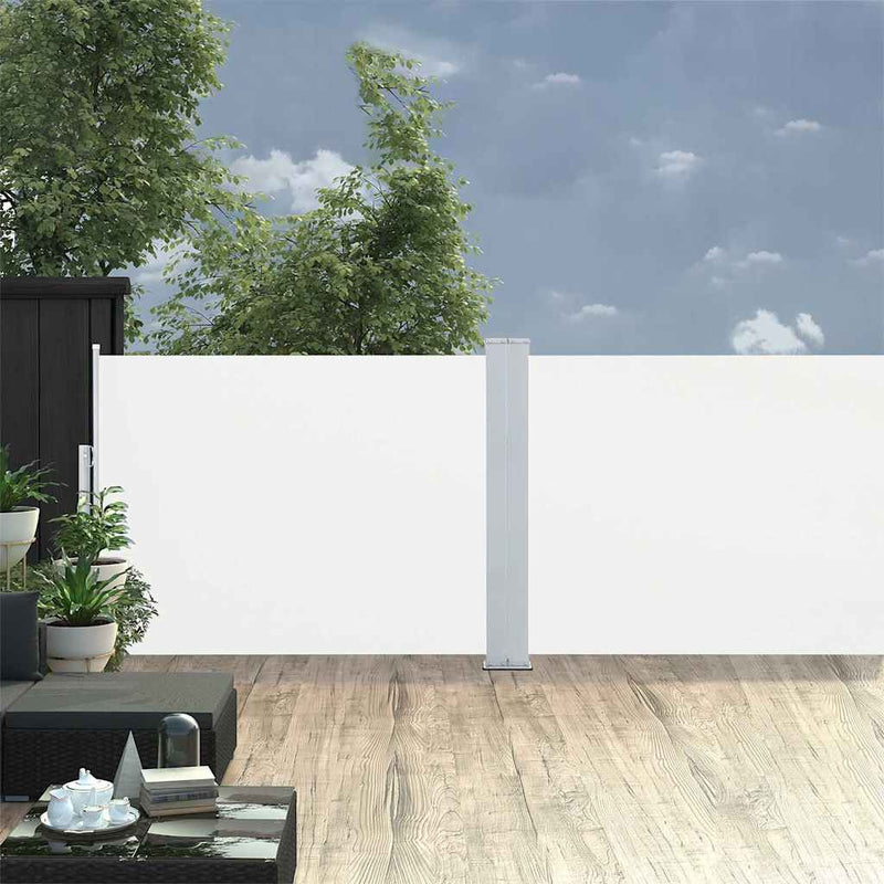 Copertină laterală retractabilă, crem, 100 x 1000 cm