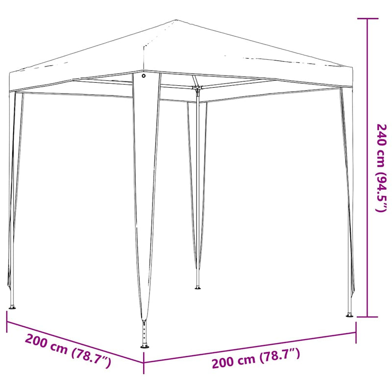 Cort de petrecere profesional, antracit, 2 x 2 m