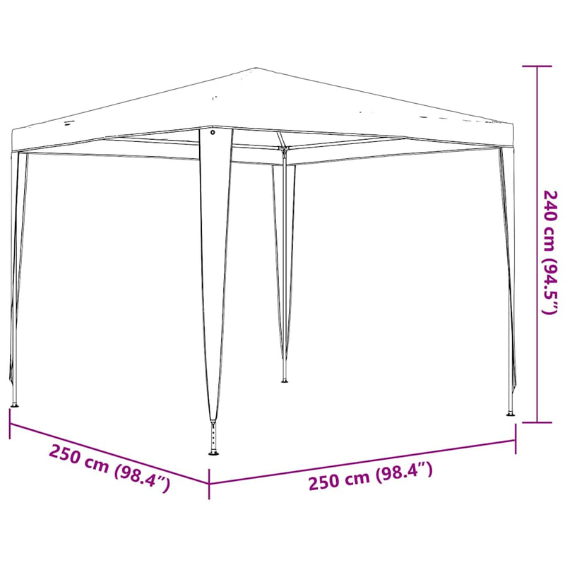 Cort de petrecere profesional, antracit, 2,5x2,5 m, 90 g/m²