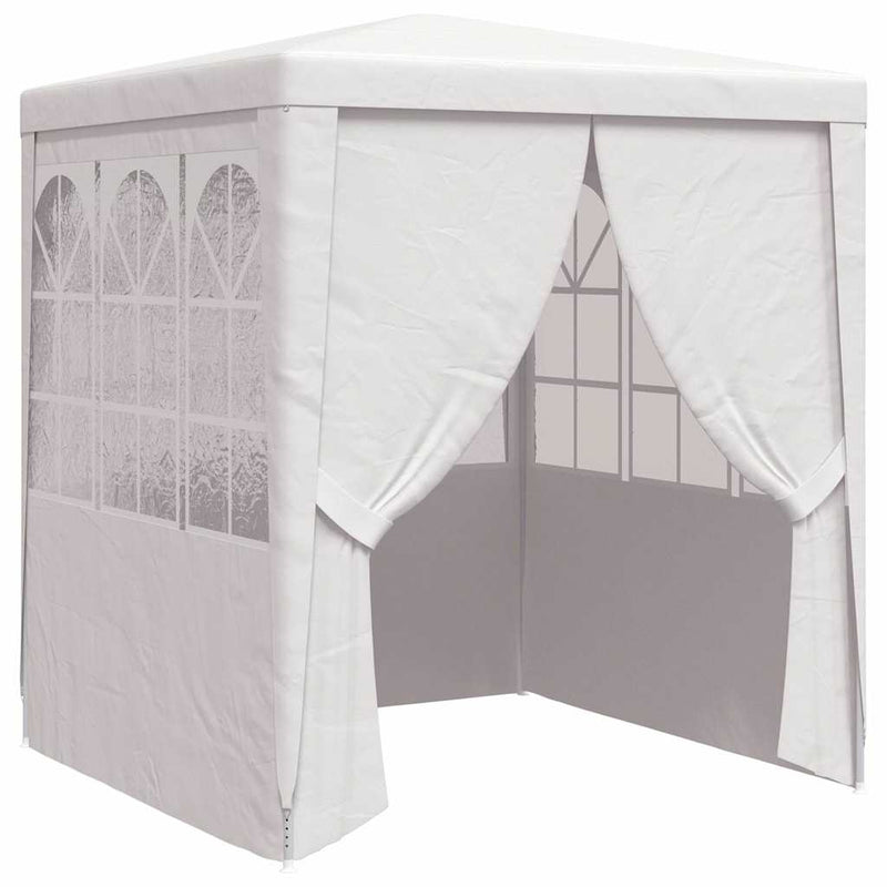 Cort de petrecere profesional cu pereți, alb, 2 x 2 m, 90 g/m²
