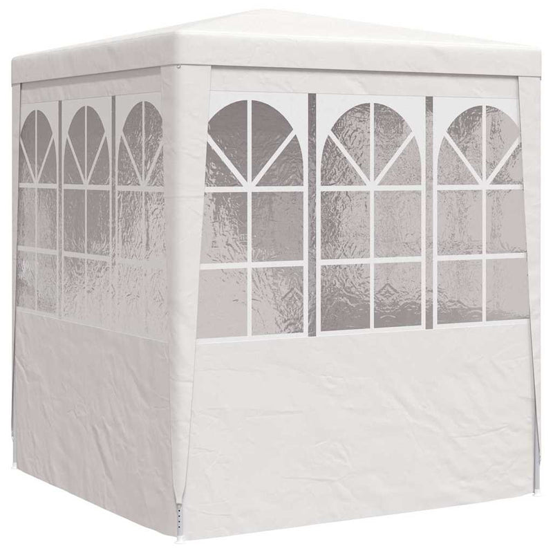 Cort de petrecere profesional cu pereți, alb, 2 x 2 m, 90 g/m²