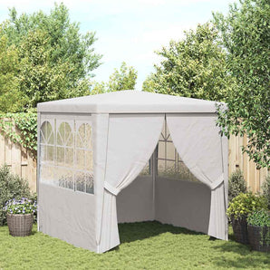 Cort de petrecere profesional cu pereți, alb, 2 x 2 m, 90 g/m²