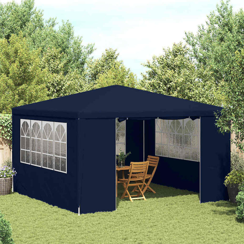 Cort de petrecere profesional cu pereți albastru 4x4 m 90 g/m²