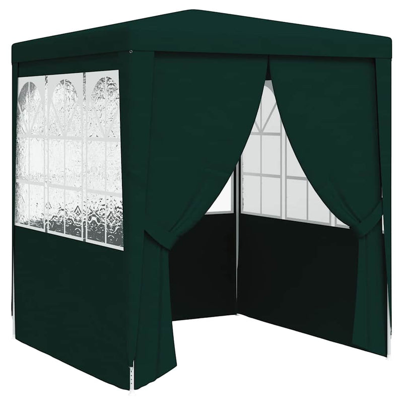 Cort de petrecere profesional cu pereți verde 2,5x 2,5m 90 g/m²
