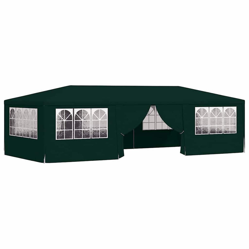 Cort de petrecere profesional pereți laterali verde 4x9m 90g/m²
