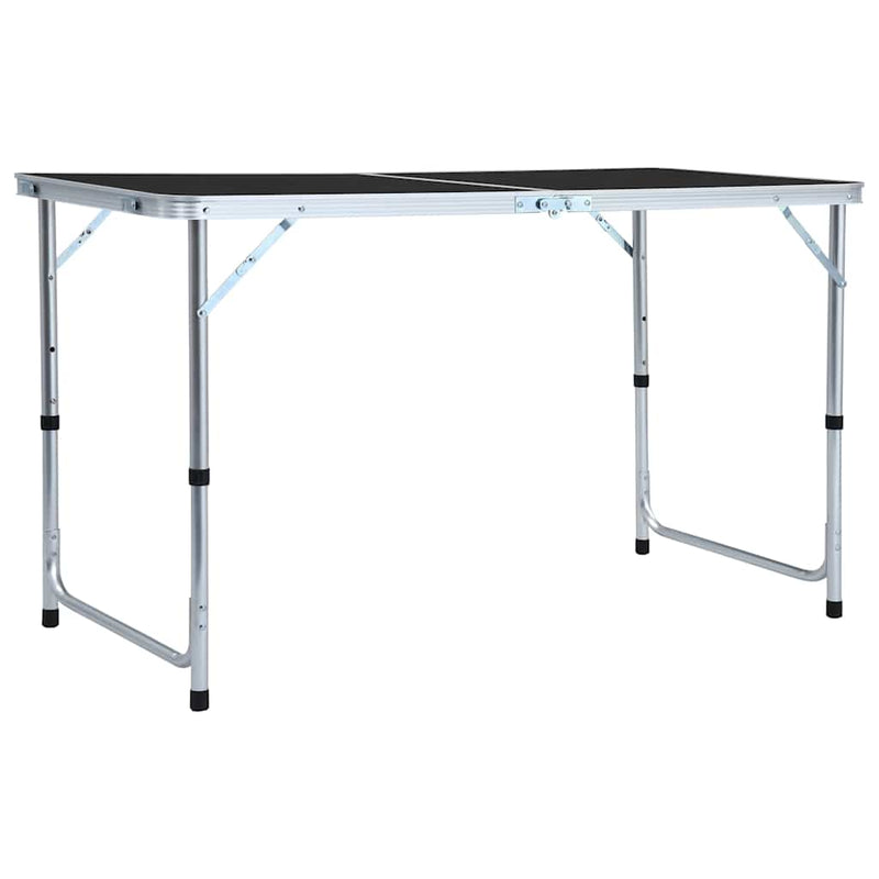Masă de camping pliabilă, gri, 120 x 60 cm, aluminiu