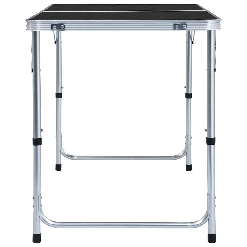 Masă de camping pliabilă, gri, 120 x 60 cm, aluminiu
