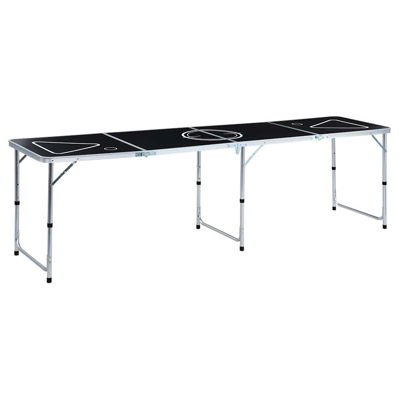 Masă de joc cu bere tip ping pong, pliabilă, negru, 240 cm