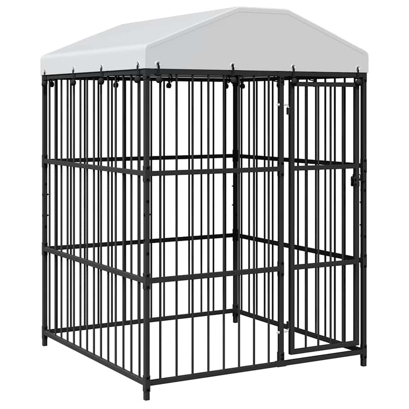 Padoc pentru câini de exterior, cu acoperiș, 150 x 150 x 210 cm