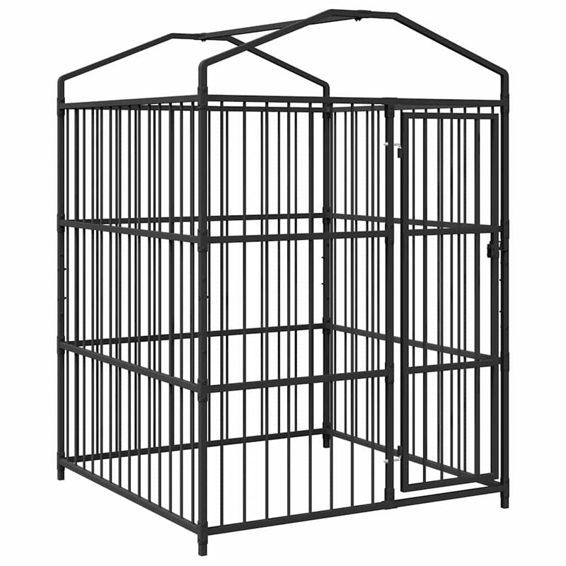 Padoc pentru câini de exterior, cu acoperiș, 150 x 150 x 210 cm