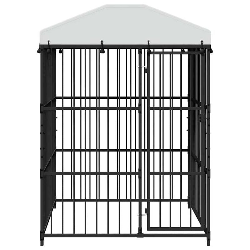 Padoc pentru câini de exterior, cu acoperiș, 150 x 150 x 210 cm