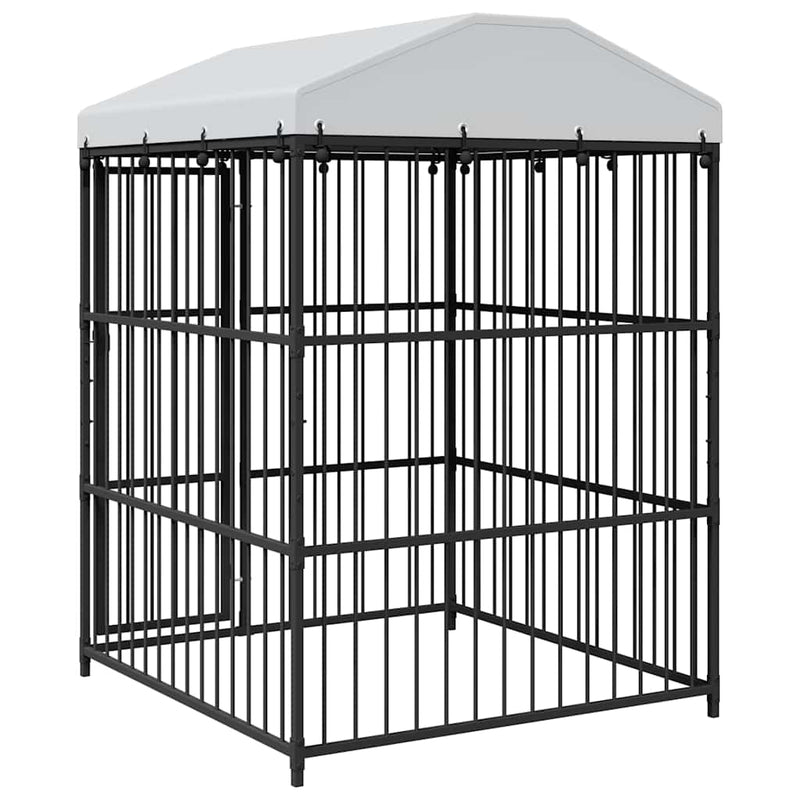 Padoc pentru câini de exterior, cu acoperiș, 150 x 150 x 210 cm