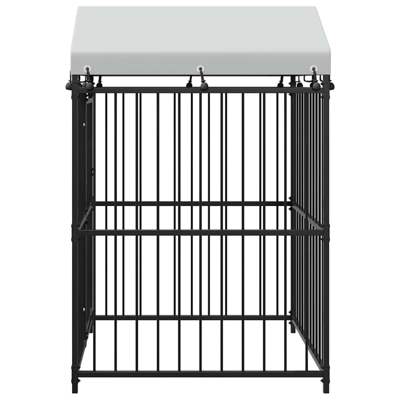Padoc pentru câini de exterior cu acoperiș, 120x120x150 cm