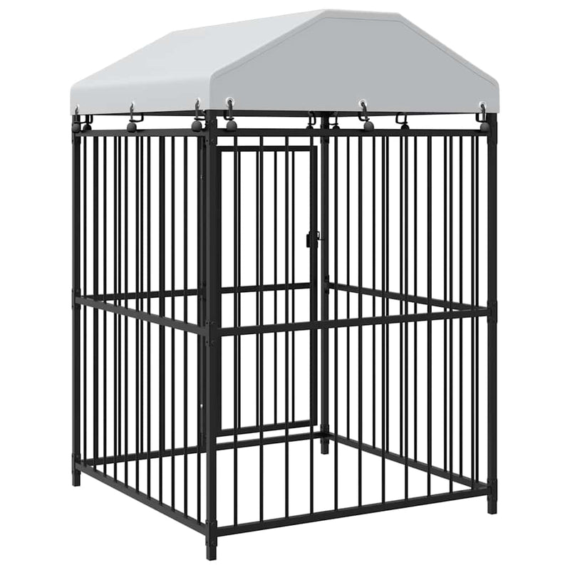 Padoc pentru câini de exterior cu acoperiș, 120x120x150 cm