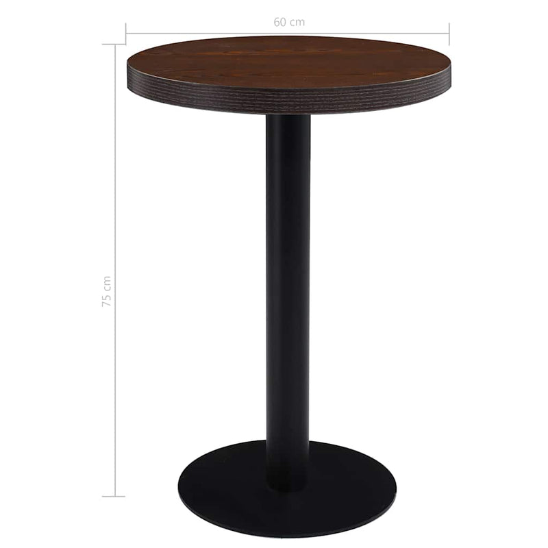Masă de bistro, maro închis, 60 cm, MDF