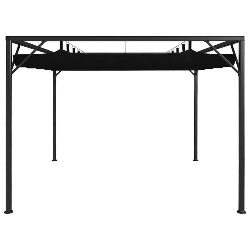 Pavilion de grădină cu acoperiș retractabil, antracit, 3 x 3 m