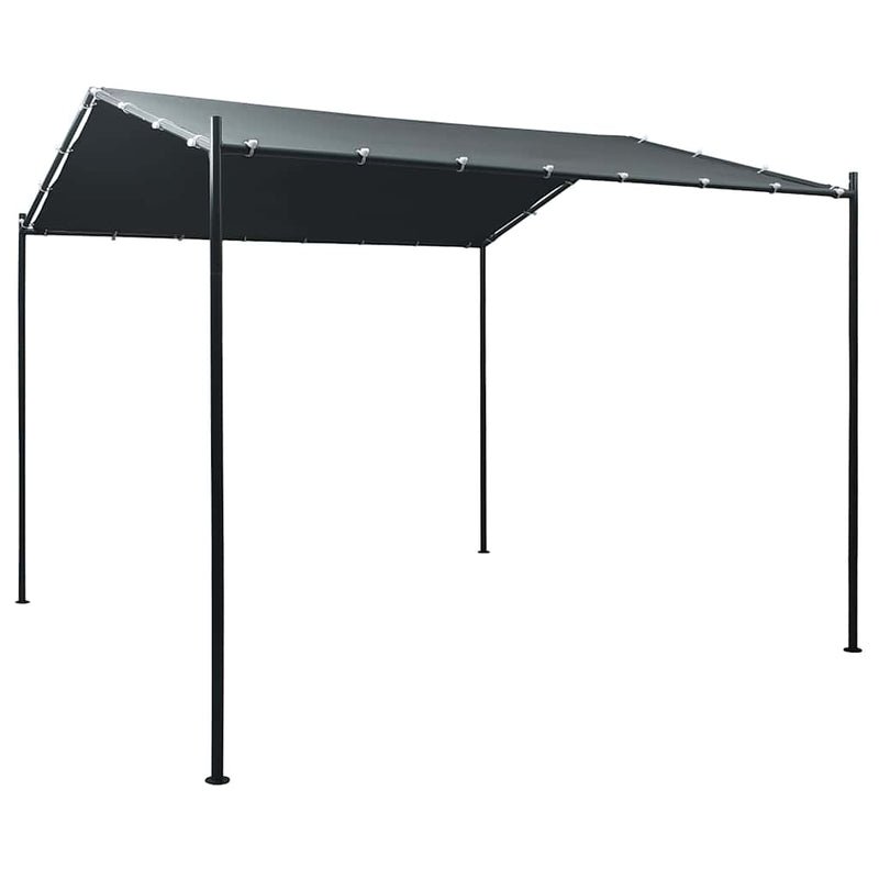 Pavilion cort foișor copertină, antracit, 3 x 3 m, oțel