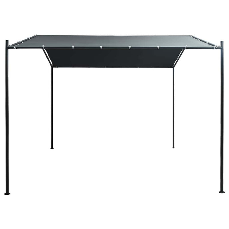Pavilion cort foișor copertină, antracit, 3 x 3 m, oțel