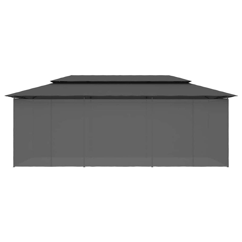 Pavilion cu perdele, antracit, 600 x 298 x 270 cm