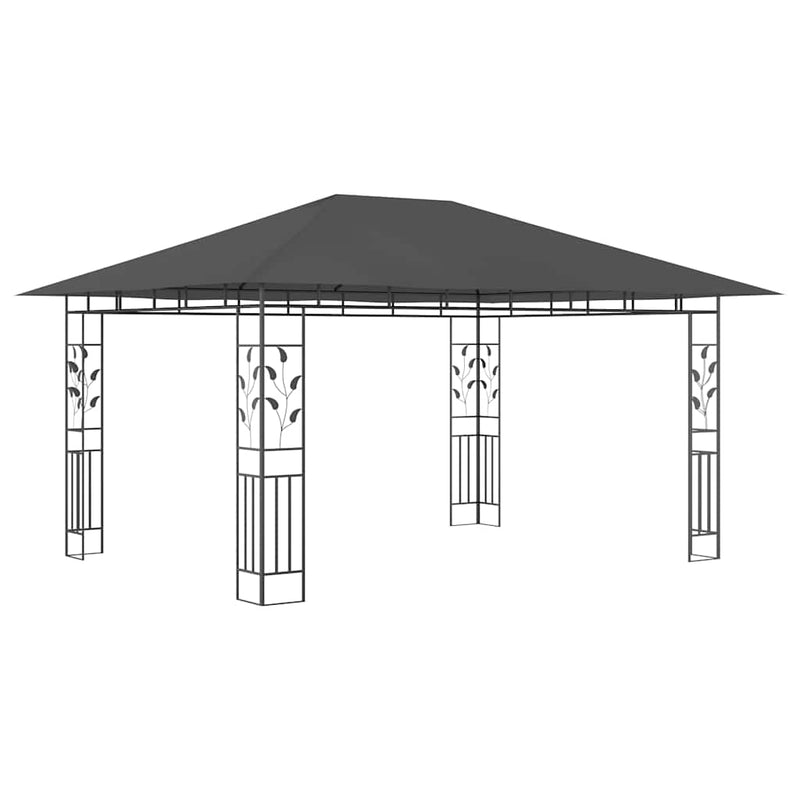 Pavilion cu plasă anti-țânțari, antracit, 4 x 3 x 2,73 m