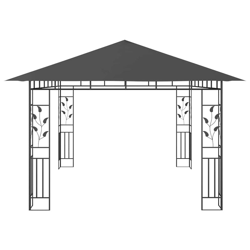 Pavilion cu plasă anti-țânțari, antracit, 4 x 3 x 2,73 m