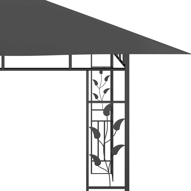Pavilion cu plasă anti-țânțari, antracit, 4 x 3 x 2,73 m