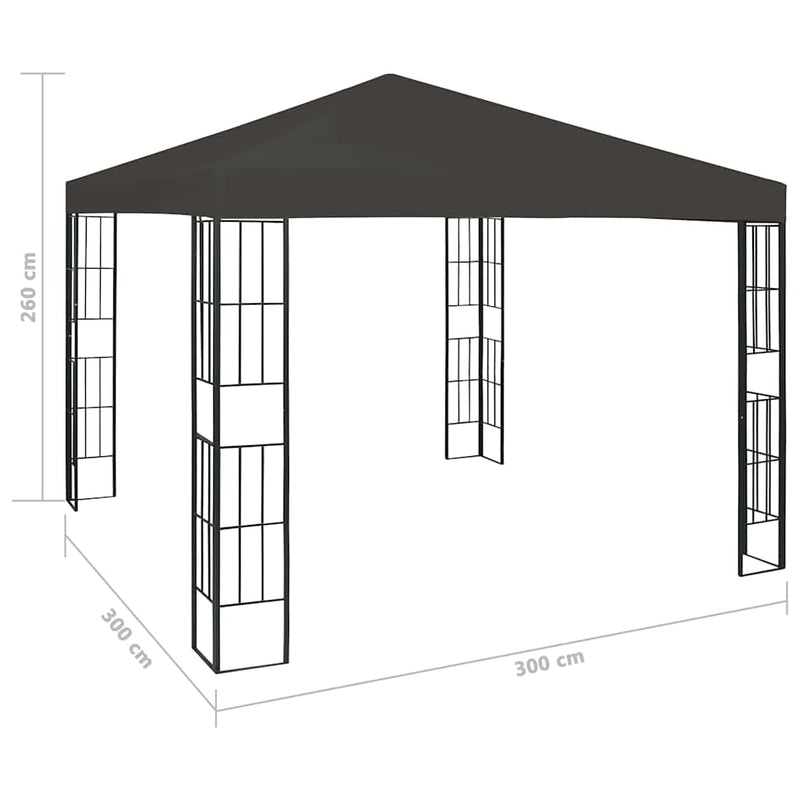 Pavilion, antracit, 3 x 3 m