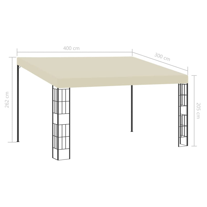 Pavilion de perete, crem, 3 x 4 m, material textil