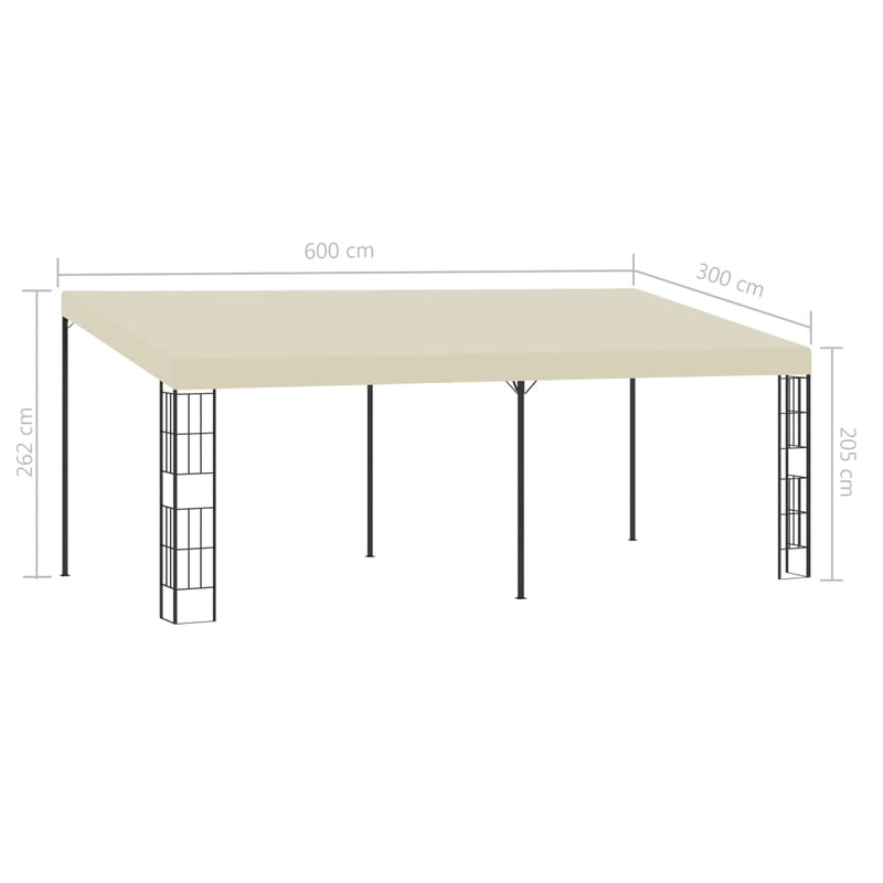 Pavilion de perete, crem, 3 x 6 m, material textil
