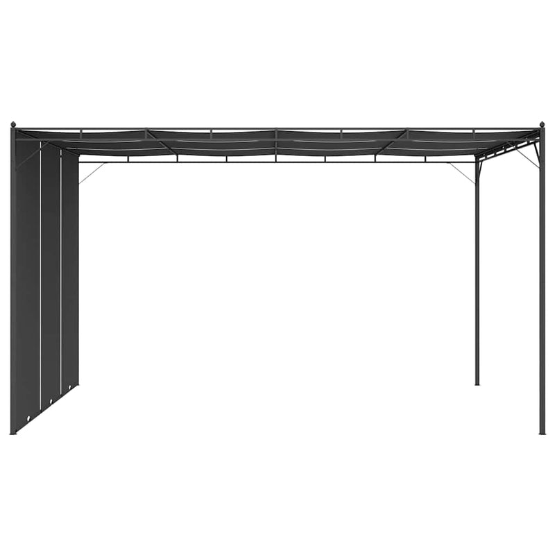 Pavilion de grădină cu perdea laterală, antracit, 4x3x2,25 m