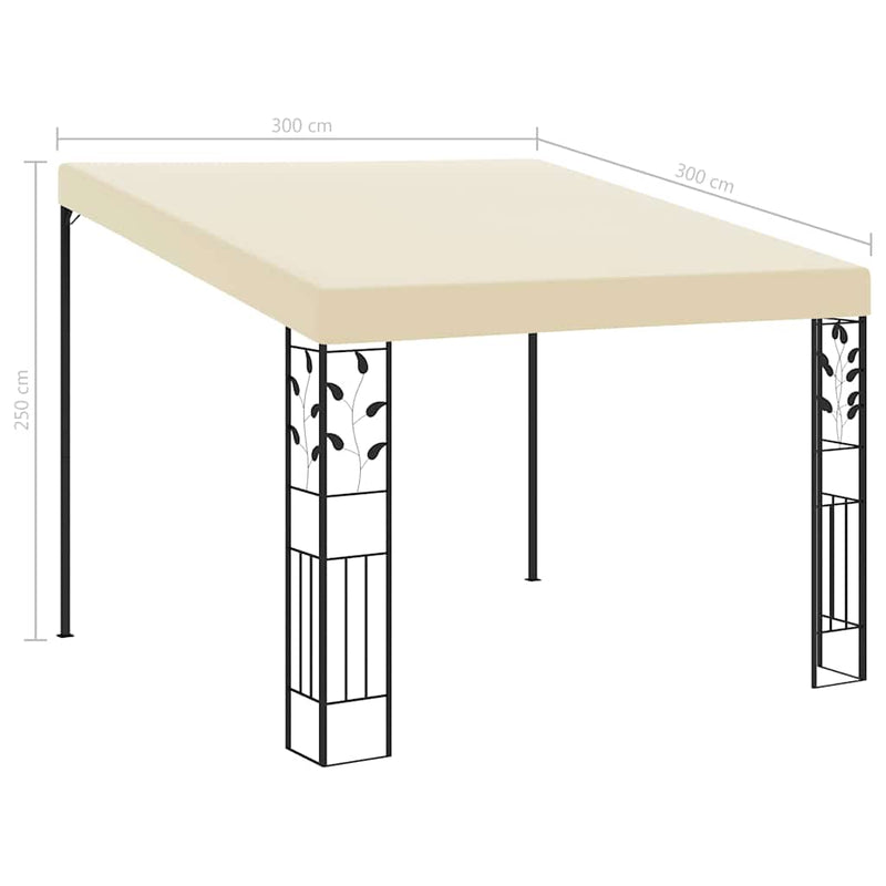 Pavilion de perete, crem, 3 x 3 x 2,5 m