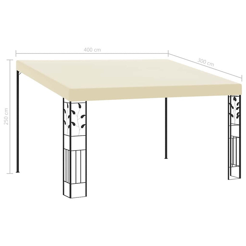 Pavilion de perete, crem, 4 x 3 x 2,5 m