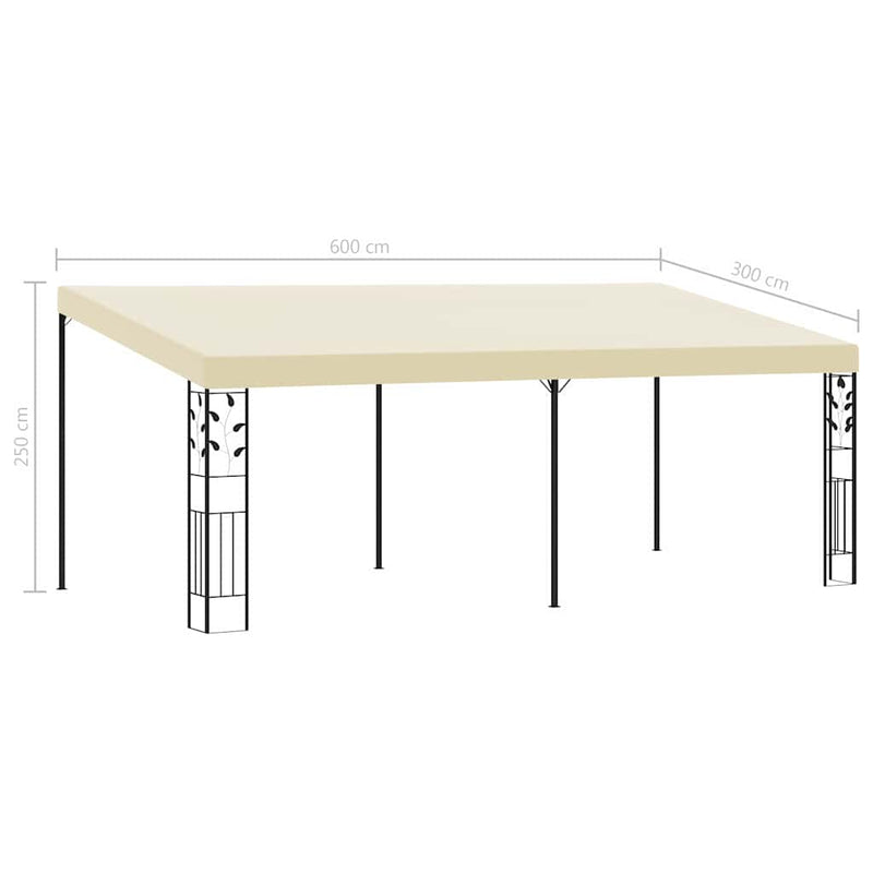Pavilion de perete, crem, 6 x 3 x 2,5 m