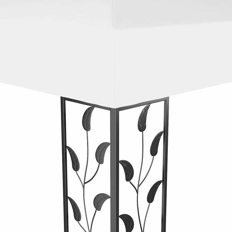 Pavilion cu acoperiș dublu, alb, 3 x 4 m