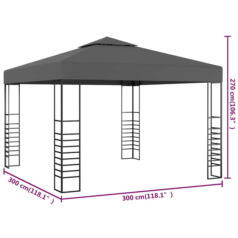 Cort de grădină antracit, 3 x 3 m