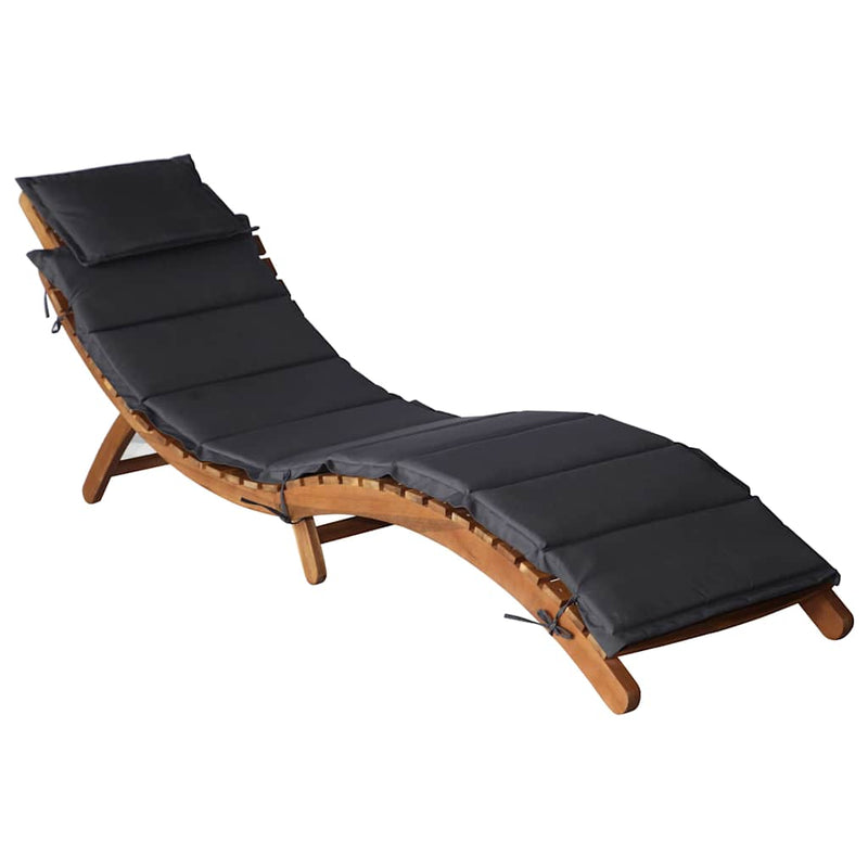 Paturi de plajă Lemn Solid de Acacia Gri închis