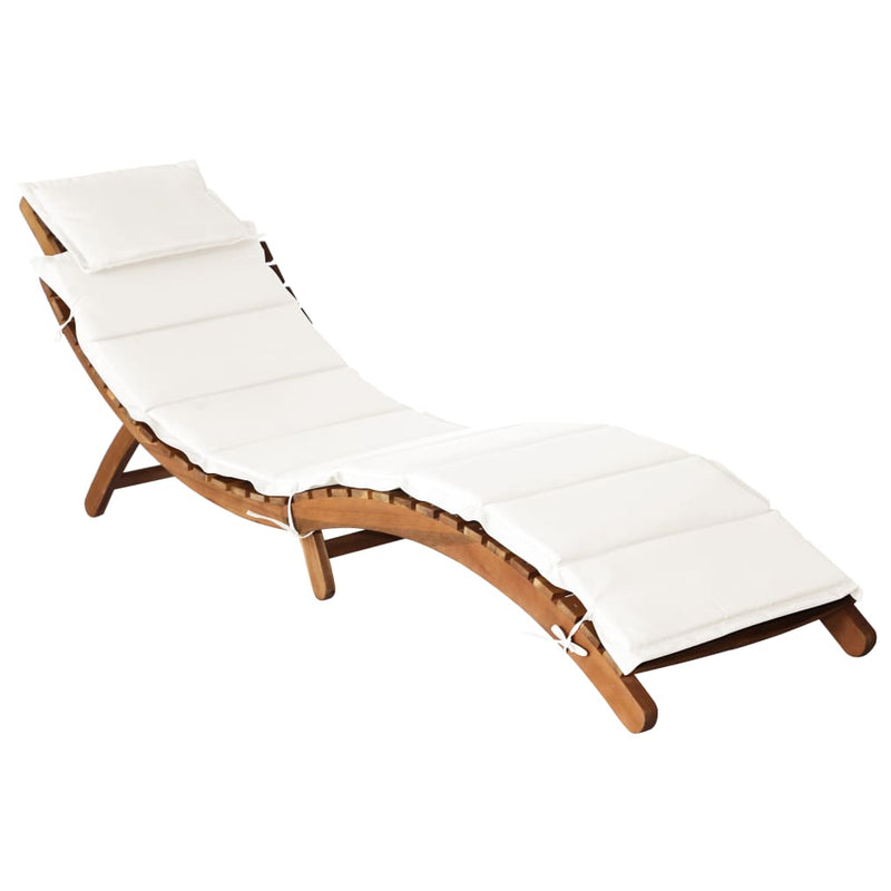 Paturi de plajă Lemn Solid de Acacia Crem